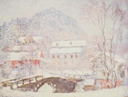 Claude Monet Sandvicken Village in the Snow